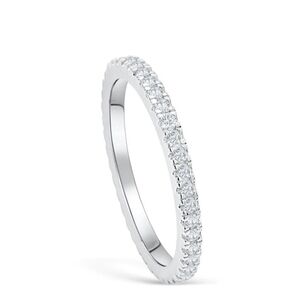 925 Silver Sterling Wedding Band (2) with Rhodim Plating. Size 6.5.